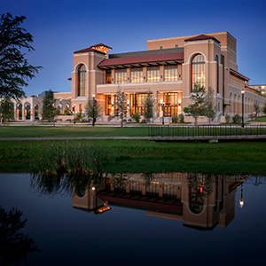 Performing arts center exterior at Texas State University